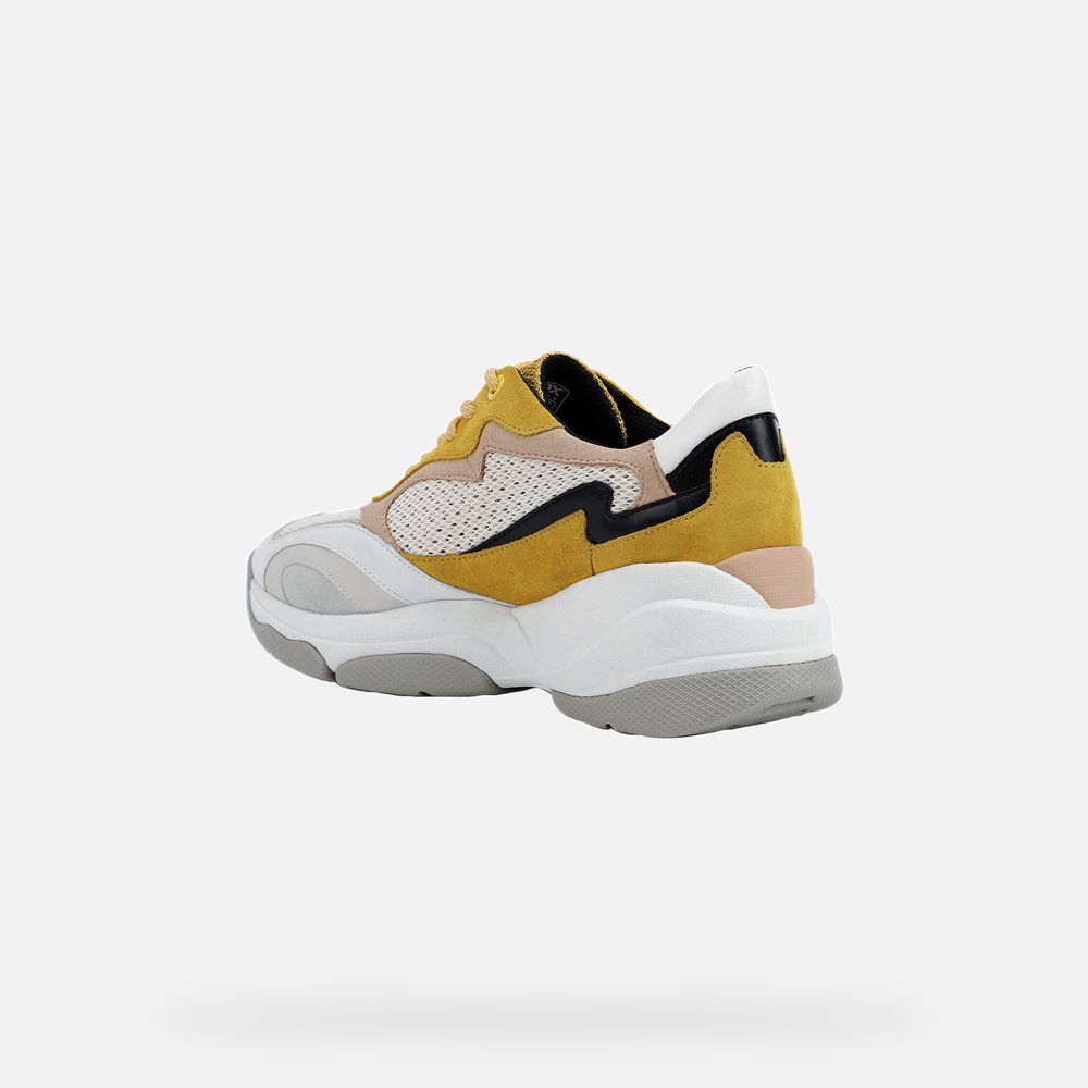 Basket Geox Kirya - Jaune/Blanche - Femme 792418-OVA